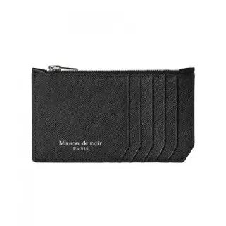 MAISON DE NOIR LIGNEE CUIR ZIP CARD WALLET SILVER