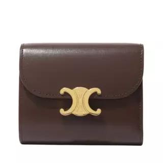 CELINE 26FW SMALL FLAP WALLET TRIOMPHE IN SHINY CALFSKIN 10D783DPV 18CH 샤이니 카프스킨 스몰 트리옹
