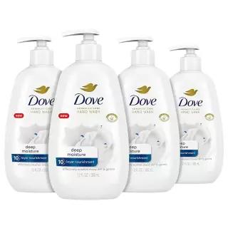 Dove Advanced Care 핸드 워시 딥 모이스처 4개, 부드럽고 매끄러운 피부용, 선도적인 일반 솝보다 더 많은
