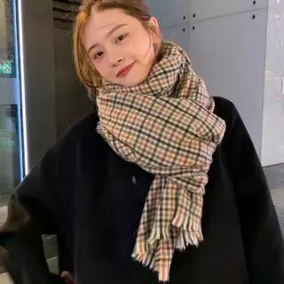 체크 머플러 남성 여성 털 긴 가디건 환절기목도리 체크목도리 남자목도리 두꺼운목도리