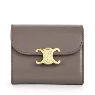 CELINE 26FW SMALL FLAP WALLET TRIOMPHE IN SHINY CALFSKIN 10D783DPV 10BL 샤이니 카프스킨 스몰 트리옹