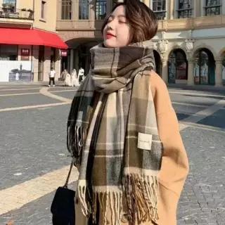 체크 머플러 남자 겨울 두꺼운 목도리 포근한목도리 체크머플러 방한용품 모직머플러