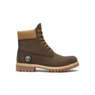 팀버랜드 TIMBERLAND (남성) 프리미엄 6인치 레이스 워터프루프 부츠 - 다크 브라운 누벅:올리브 A2P6W-A4J