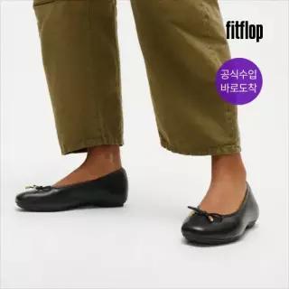 핏플랍 [공식][26FW] 여성 델리카토 리본 소프트 레더 발레리나 플랫슈즈 - 블랙