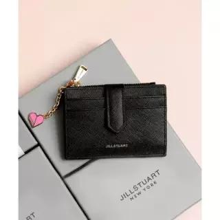 JILLSTUART ACC [LILY] 블랙 쁘띠 참장식 소가죽 카드지갑