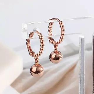 [샤밍주얼리]신비한 볼 5mm 딸랑이 미니 원터치 데일리 금 귀걸이 14K 18K 친구 선물 여자