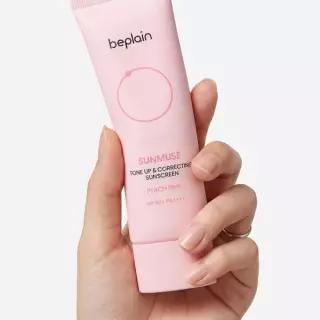 [NEW/피치톤업] 비플레인 선뮤즈 톤업 앤 코렉팅 선크림 피치 핑크 50ml