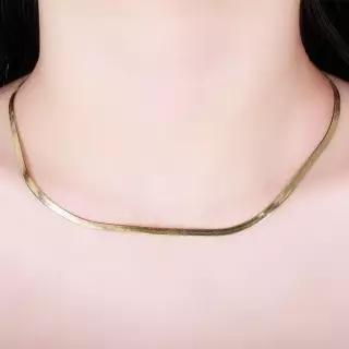 [샤밍주얼리]뱀줄 스네이크 2.8미리 초커 체인 레이어드 여성 금 골드 목걸이 14K 18K