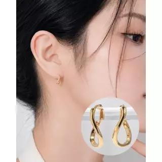 [샤밍주얼리]14K 18K 뫼비우스 심플 꼬임 원터치 귀걸이 데일리 여자 친구 선물 와이프 엄마 기념일