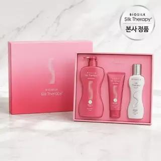 실크테라피 [빠른배송] 추석 선물기획 (샴푸500ml + 트리트먼트 100ml + 에센스 130ml)+쇼핑백