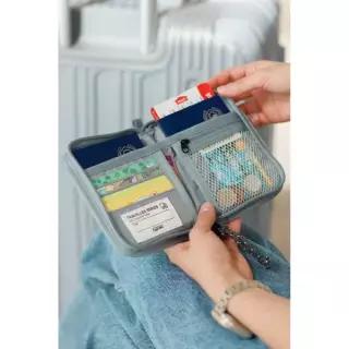EGARDEN 트래블러 패스포트 소프트 RFID 차단 안티스키밍 여권 케이스 지갑 - 라이트그레이