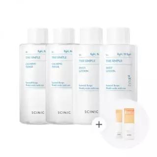 SCINIC 더 심플 대용량 카밍 토너 300ml 2개 + 로션 2개_톤업 선크림 2g6매 4210931