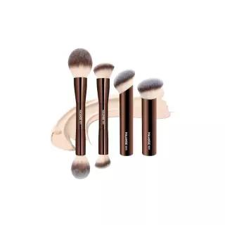 Maange 4 pcs 파운데이션 메이크업 브러쉬 세트 양면 가부키 컨투어 브러시 액체 파우더 컨실러 크림 화장
