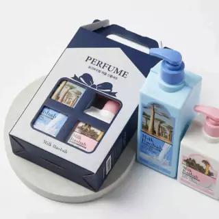 [샤워볼증정] 밀크바오밥 퍼퓸 바디 선물세트 (바디워시500ml+로션250ml+샤워볼) 3종 택1