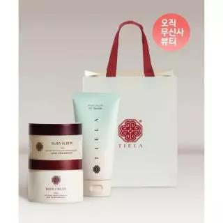 매장정품 TIELA 퍼스트 리추얼 세트_바디크림+바디스크럽+젤클렌저+(증정)쇼핑백S