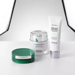 [이달의신상] 오휘 기미케어 3-STEP 콜라겐 톤업선 50ml / 데니어 팩트 리필 기획 멜라토닝 크림 60ml 1113
