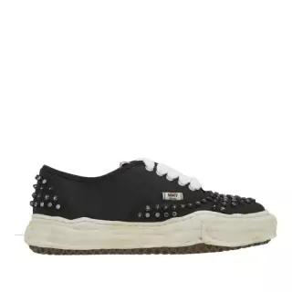 미하라야스히로 블랙 캔버스 스터드 레이스업 스니커즈 A15FW733 BLACK