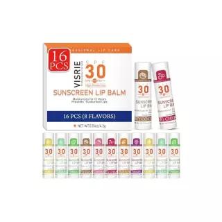 VISRIE SPF 30 립 햇빛 차단제, 16팩, 8가지 맛 446014