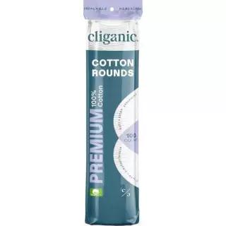 Cliganic 얼굴용 프리미엄 면 라운드 (100개) | 메이크업 리무버 패드, 저자극성, 보풀 없음 . 순면 407345