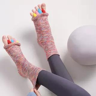 여성 고양이발 양말 발가락 스트레칭 지압 무지외반증 토 오픈 요가 필라테스 페디큐어 수면양말