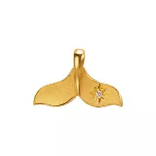 [한국금다이아몬드] 여자 순금 펜던트 무광 고래 꼬리 큐 24K 1.875g