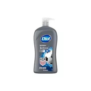 다이얼 맨 3 in 1 바디, 헤어 및 페이스 워시, 리프레시, 32 fl oz, 블루 세이지 향, 클렌징 딥 + 젠틀 클