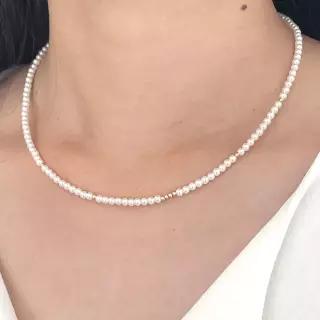 크리스탈 진주 목걸이 탄생석 레이어드 여자 친구 선물 14K 18K 회오리 컷팅 볼