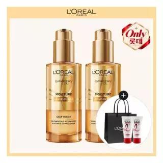 롯데단독로레알파리엑스트라오디네리 오일 헤어 밀크 90ml 2개 증TR5 헤어팩 50ml 2개+쇼핑백 462574