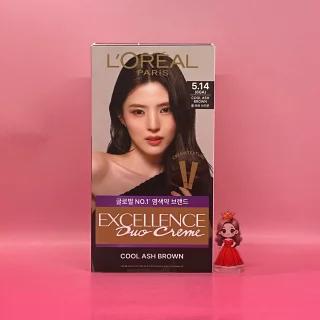 로레알 최은경 piCk 맞춤형 새치염색 로레알파리 엑셀랑스 듀오크림 &&& 5.14호 쿨 애쉬 브라운