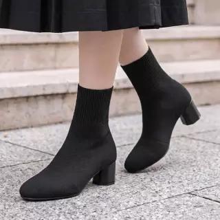 [분홍코끼리] (쫀득몰드창) 결국너 스판니트 삭스부츠(5cm)