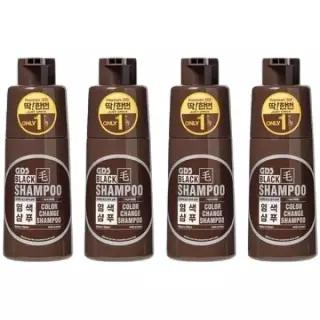 지디에스 GDS 딱한번 염색샴푸 300ml 4통 흑갈색 새치커버 흰머리 샴푸 두피케어 버블염색 새치 셀프염색