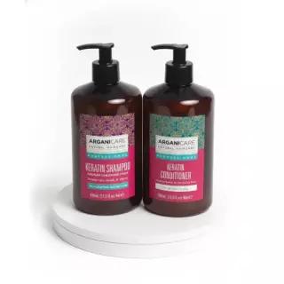 ARGANICARE 케라틴아르간 오일 단백질 퍼퓸 샴푸 400ml+헤어 컨디셔너 400ml