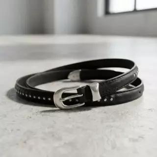 26FW 2cm 불렛 체인 벨트 블랙 가죽 A4268BCB
