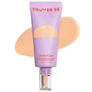 Tower 28 SunnyDays SPF 30 틴트 모이스처라이저 - 2-in-1 조립 가능한 커버리지 파운데이션 + 얼굴용 미네