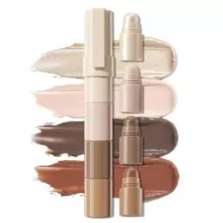 Erinde 4-in-1 쌓을 수 있는 컨투어  하이라이터 스틱, 크리미 다용도 쉐이딩 및 일루미네이팅 펜슬, 쿨