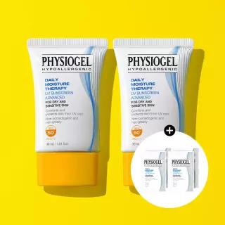 혼합자차 피지오겔 DMT 썬스크린 어드밴스드 선크림 30ml X2개 SPF 50+ PA++++ +(증정) 클렌징젤 5mlx4개 1