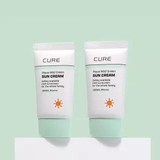 김정문알로에 아쿠아 마일드 그린 선크림 (SPF50+,PA++++) 40ml, 2개 1030427