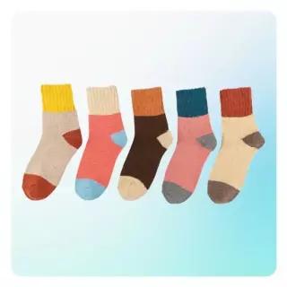 울 베이직 디자인 교복 중목 방한 더블컬러 양말 겨울양말 컬러양말 패션양말