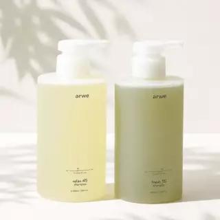 아르베 ARWE [쇼핑백 ] 릴렉스 45  프레시 55 샴푸 500ml 세트