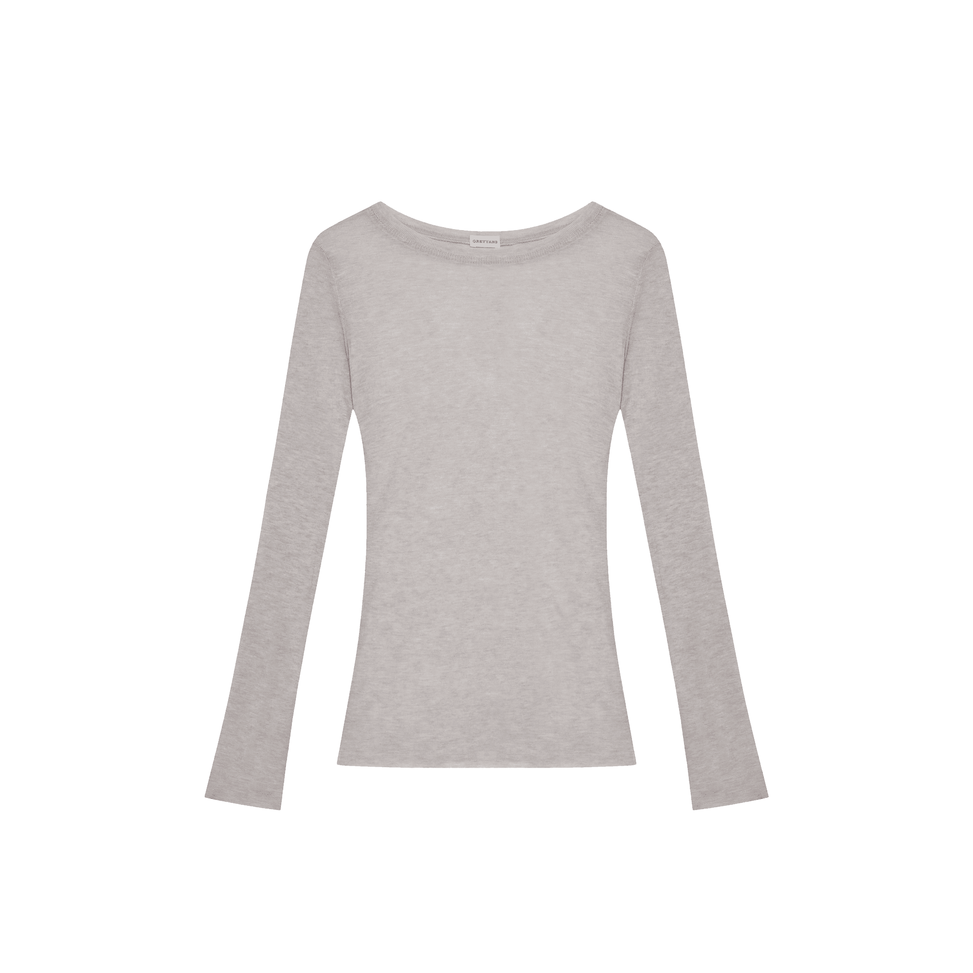 BASIC ROUND NECK TOP LIGHT GRAY
