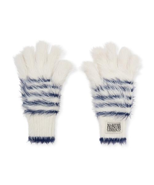 CLASSIC LOGO FLUFFY GLOVE ivory