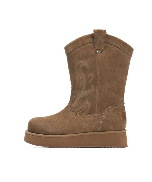 [X ODOR] WESTERN FUR BOOTS / BROWN