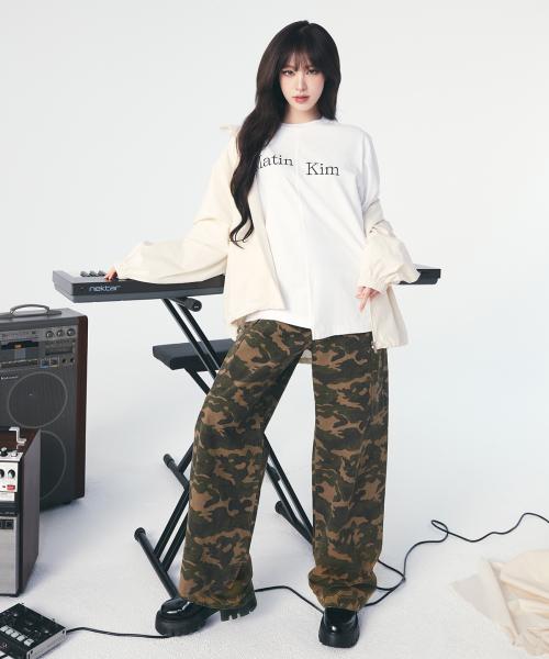 DRAWSTRING HEM CARGO PANTS IN KHAKI