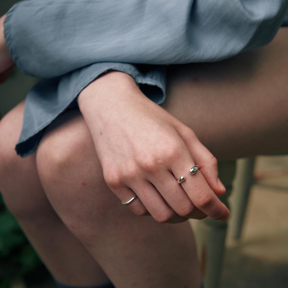[925 silver] Cinq.silver.176 / epais ouvert ring