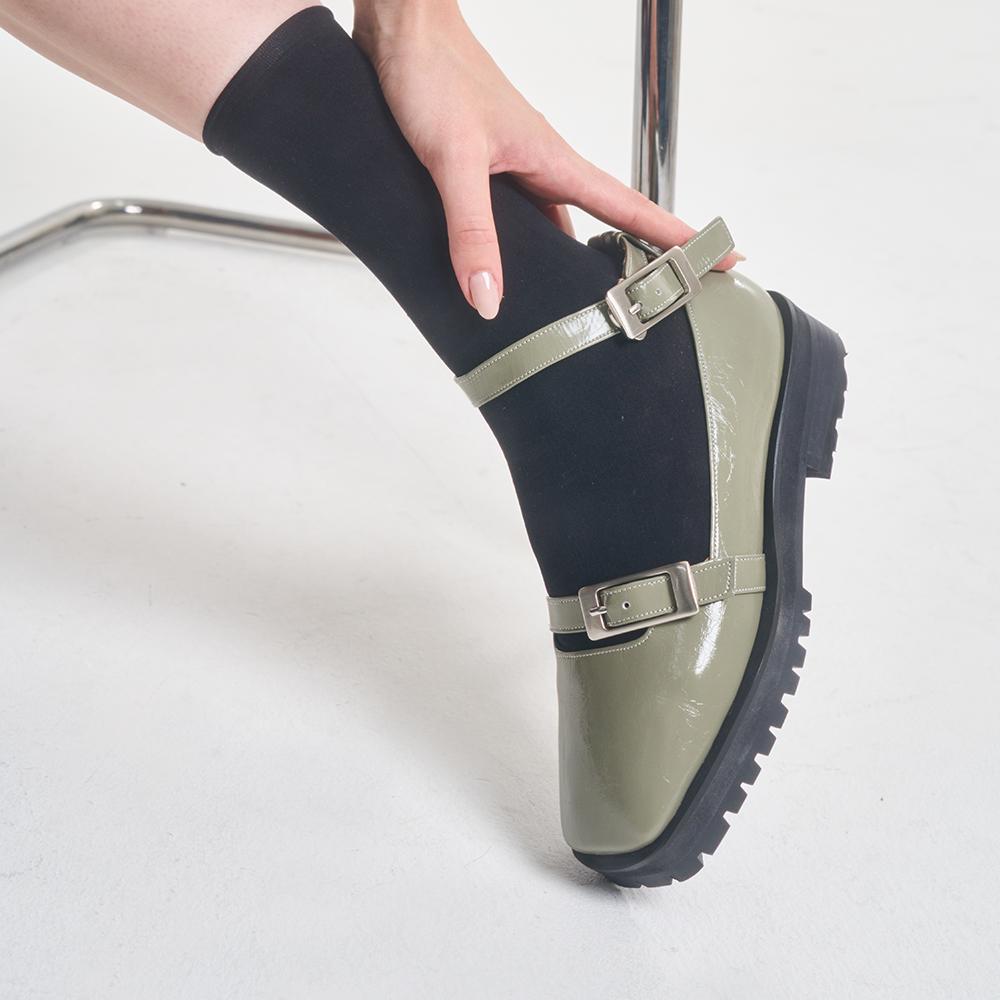 T110 walker buckle khaki gray