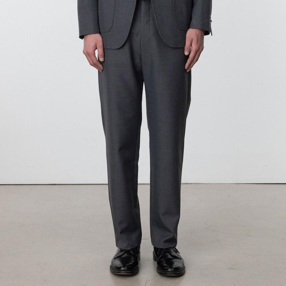 Wool Tapered Pants - Dark Gray