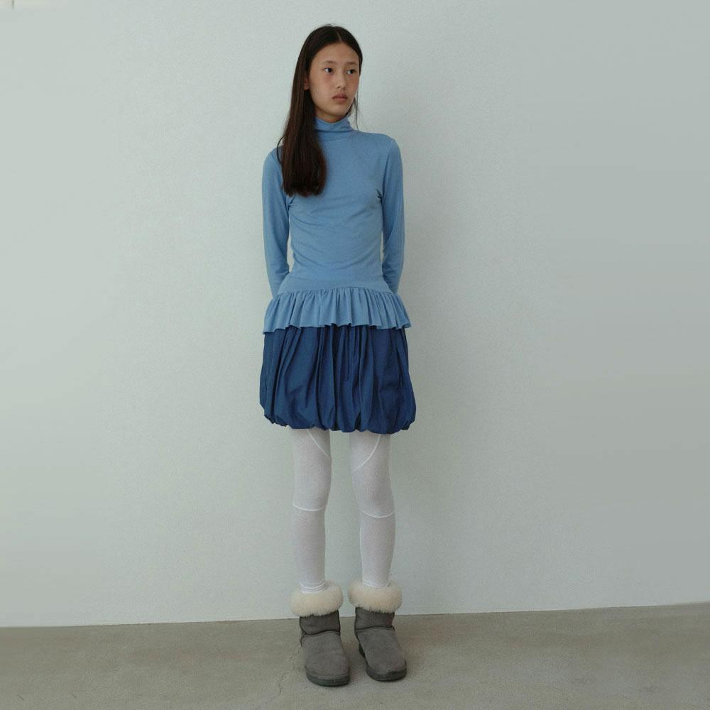 String balloon mini skirt _ Deep Blue