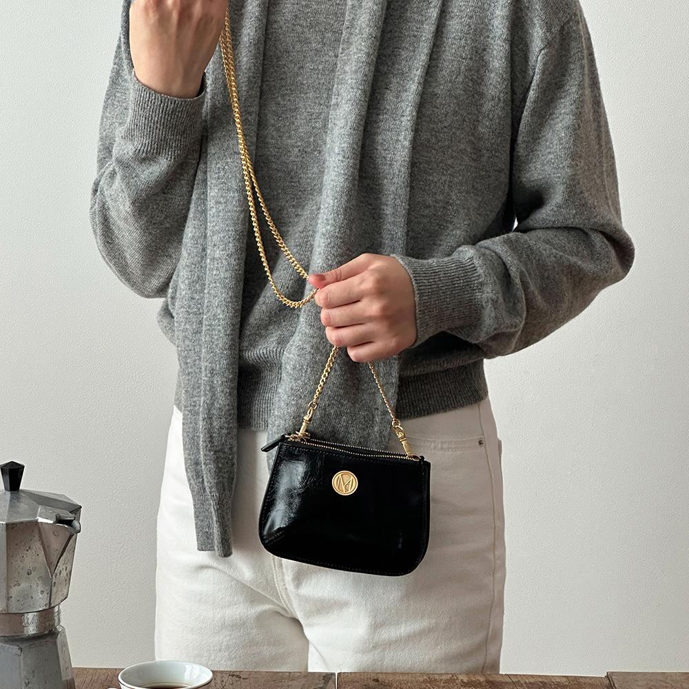 Ecrin mini double chain bag - Black