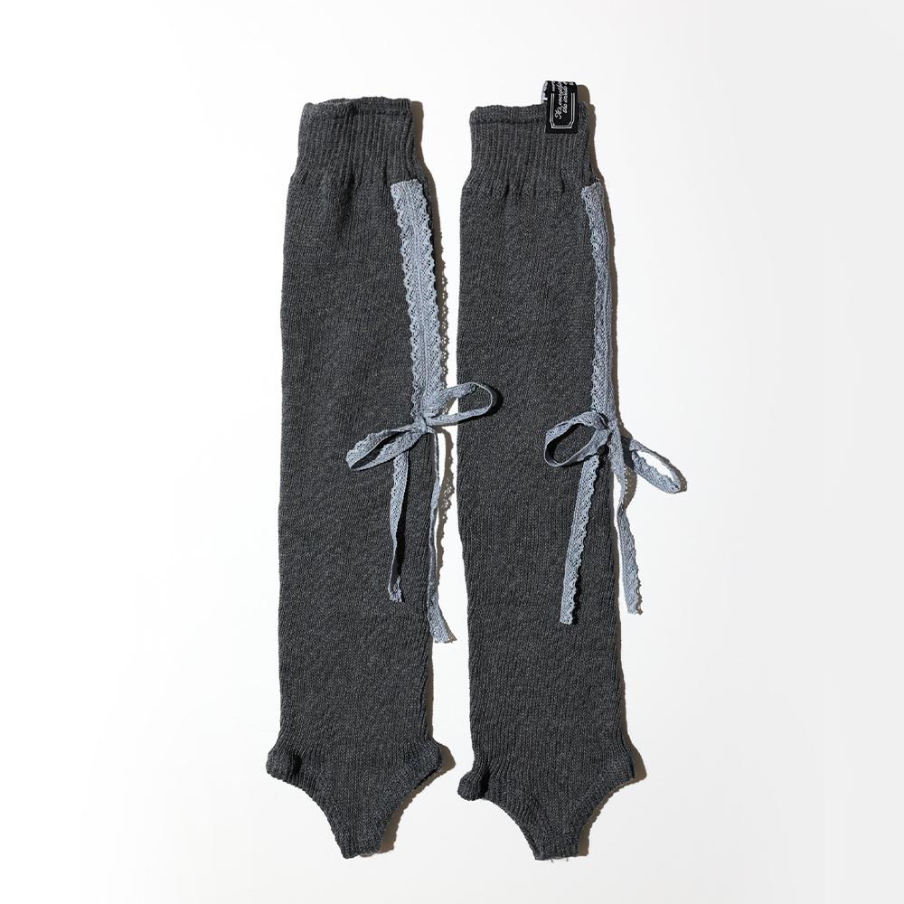 LACE RIBBON LEG WARMER - LIGHT BLUE 