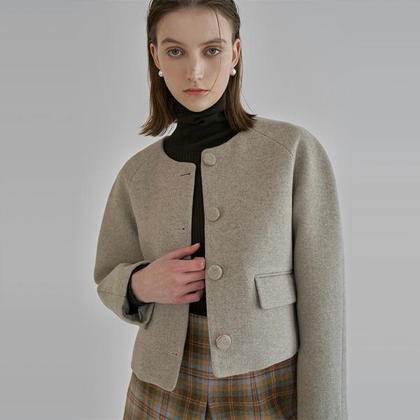 WOOL BRUSH FUR COLLAR JACKET S (JK-2770)